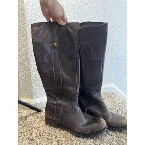 GUESS Women’s Size 8B Brown Leather Knee High Riding Boots Y2K Equestrian